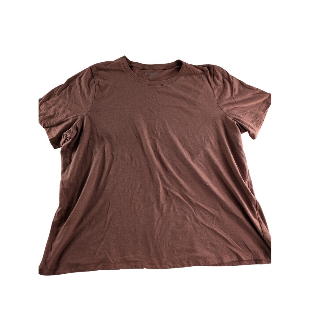 Lane Bryant Perfect Sleeve Tee Brown Rust Cotton Blend Plus Size 22/24 Short Slv